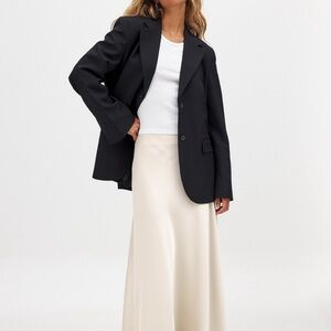 Elegant Cream Maxi Skirt